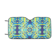 Load image into Gallery viewer, Kaleidoscope Jaune Bleu Car Sun Shade 55&quot;x30&quot; Car Sun Shade e-joyer 
