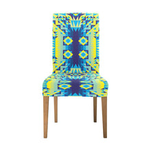 Load image into Gallery viewer, Kaleidoscope Jaune Bleu Chair Cover (Pack of 4) Chair Cover (Pack of 4) e-joyer 
