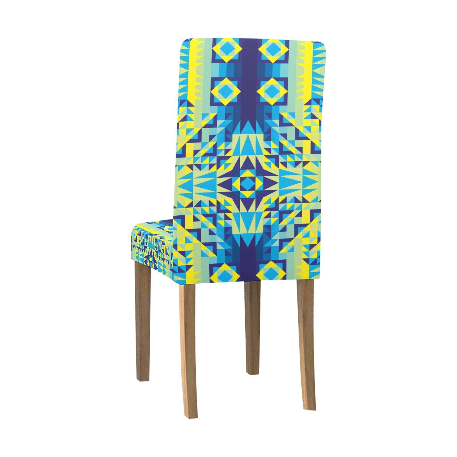 Kaleidoscope Jaune Bleu Chair Cover (Pack of 4) Chair Cover (Pack of 4) e-joyer 