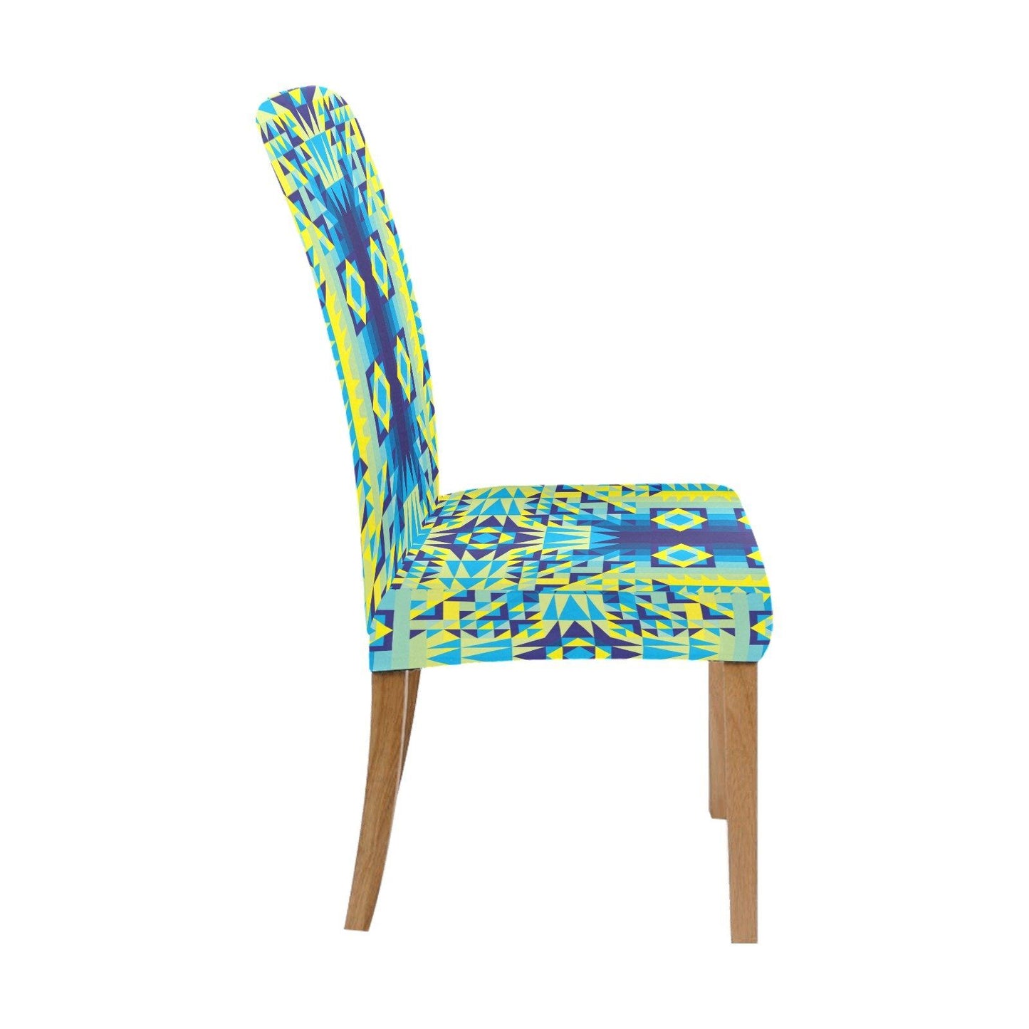 Kaleidoscope Jaune Bleu Chair Cover (Pack of 4) Chair Cover (Pack of 4) e-joyer 