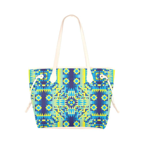 Kaleidoscope Jaune Bleu Clover Canvas Tote Bag (Model 1661) Clover Canvas Tote Bag (1661) e-joyer 