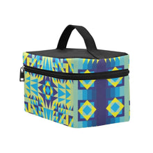 Load image into Gallery viewer, Kaleidoscope Jaune Bleu Cosmetic Bag/Large (Model 1658) bag e-joyer 
