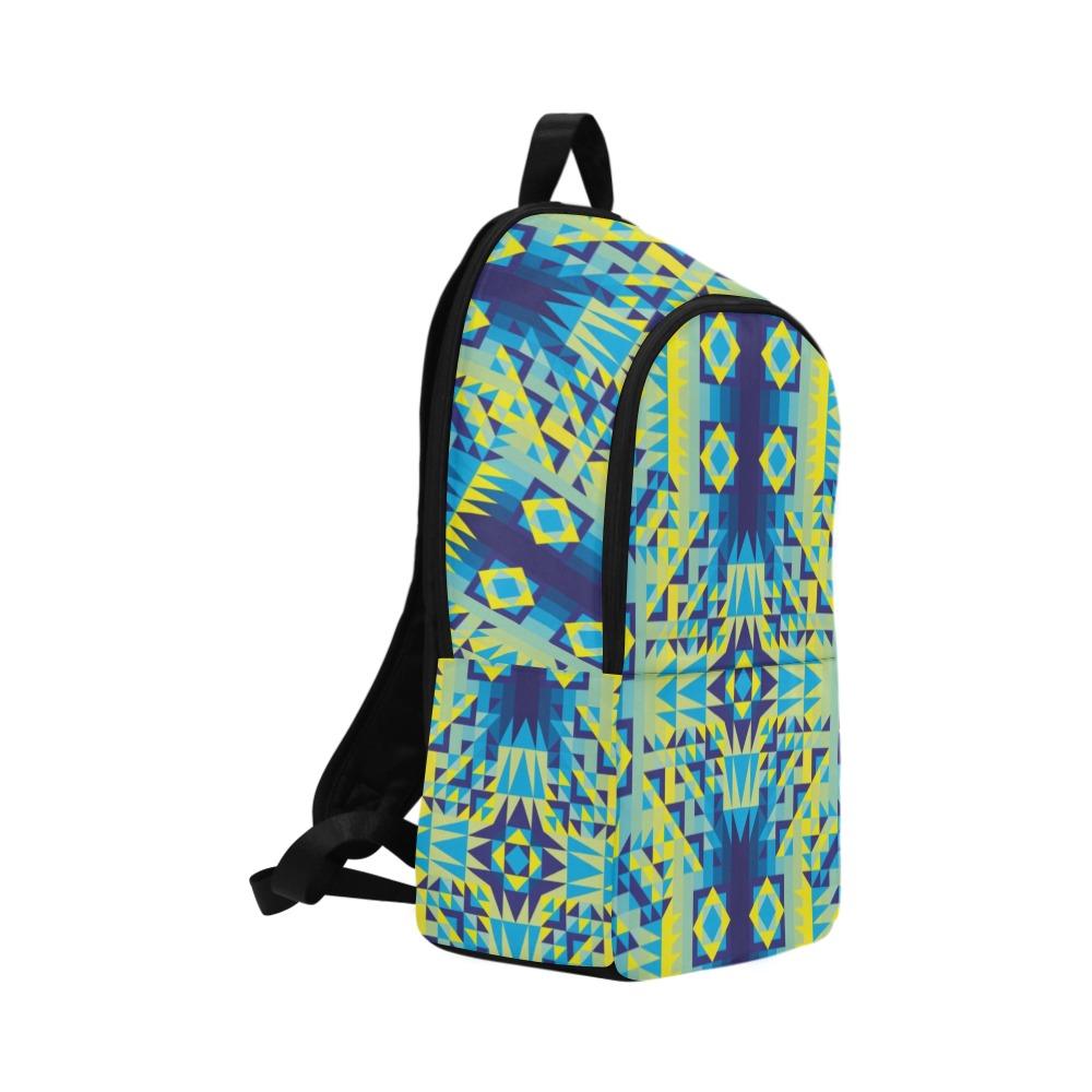 Kaleidoscope Jaune Bleu Fabric Backpack for Adult (Model 1659) Casual Backpack for Adult (1659) e-joyer 