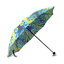 Load image into Gallery viewer, Kaleidoscope Jaune Bleu Foldable Umbrella (Model U01) Foldable Umbrella e-joyer 
