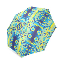 Load image into Gallery viewer, Kaleidoscope Jaune Bleu Foldable Umbrella (Model U01) Foldable Umbrella e-joyer 
