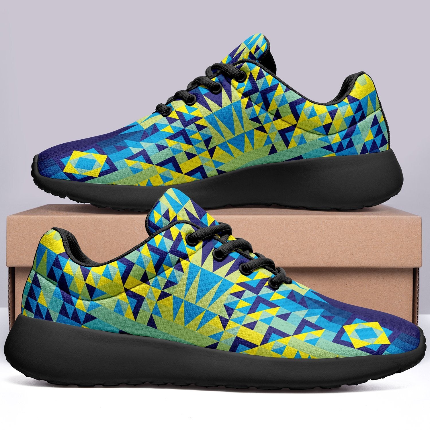 Kaleidoscope Jaune Bleu Ikkaayi Sport Sneakers ikkaayi Herman 