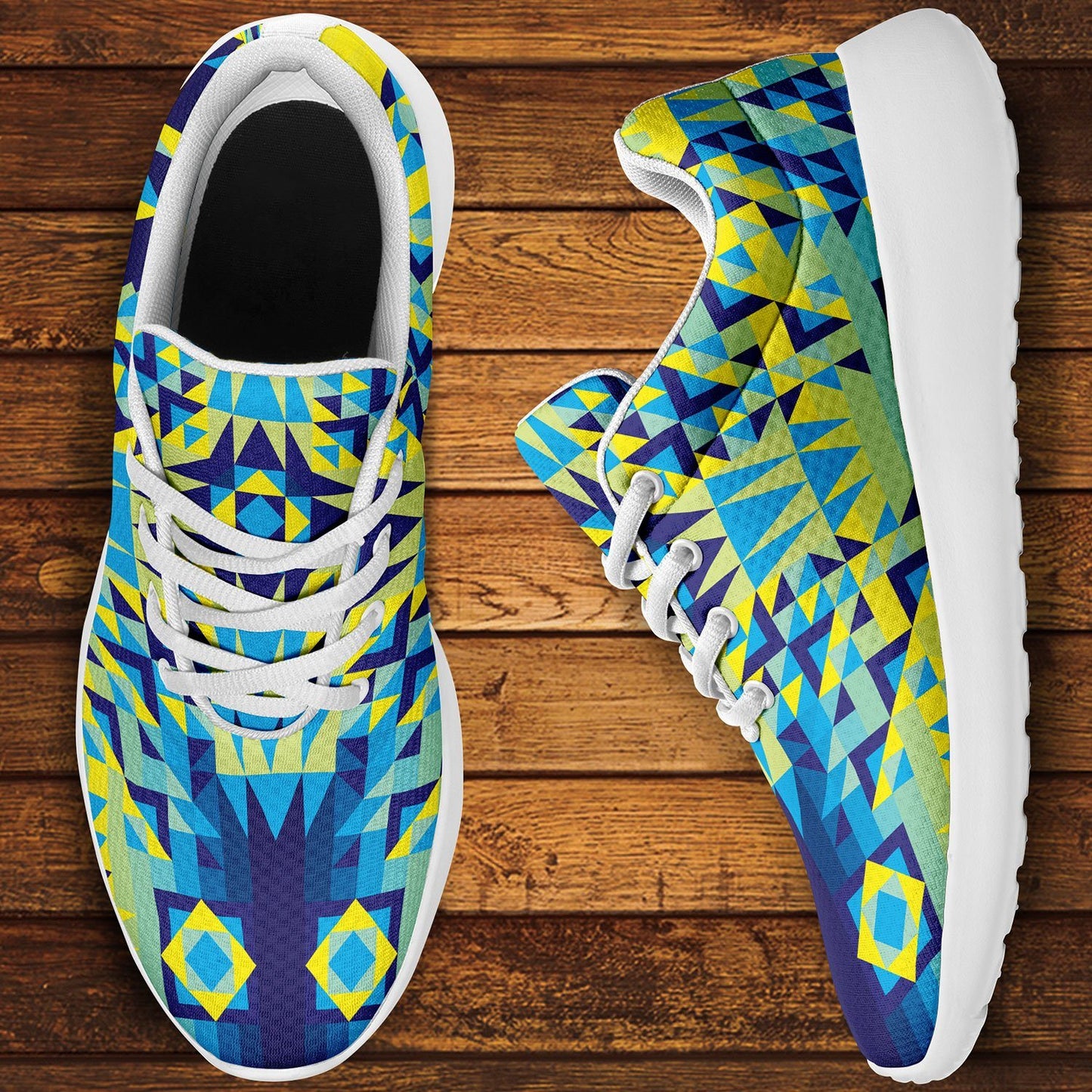 Kaleidoscope Jaune Bleu Ikkaayi Sport Sneakers ikkaayi Herman 