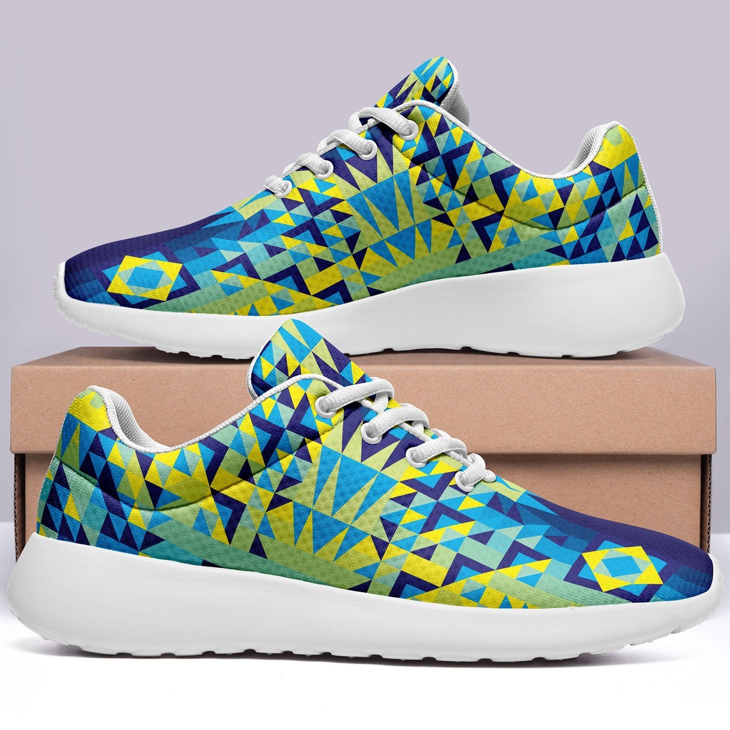 Kaleidoscope Jaune Bleu Ikkaayi Sport Sneakers ikkaayi Herman 