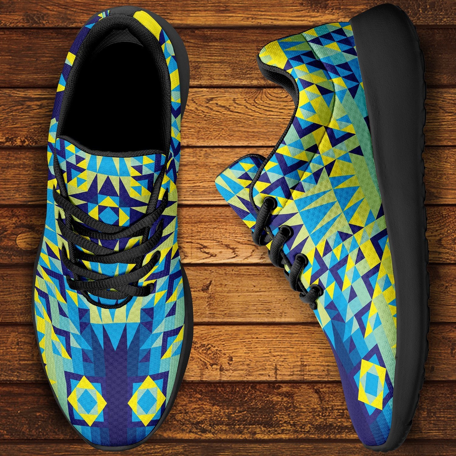 Kaleidoscope Jaune Bleu Ikkaayi Sport Sneakers ikkaayi Herman 