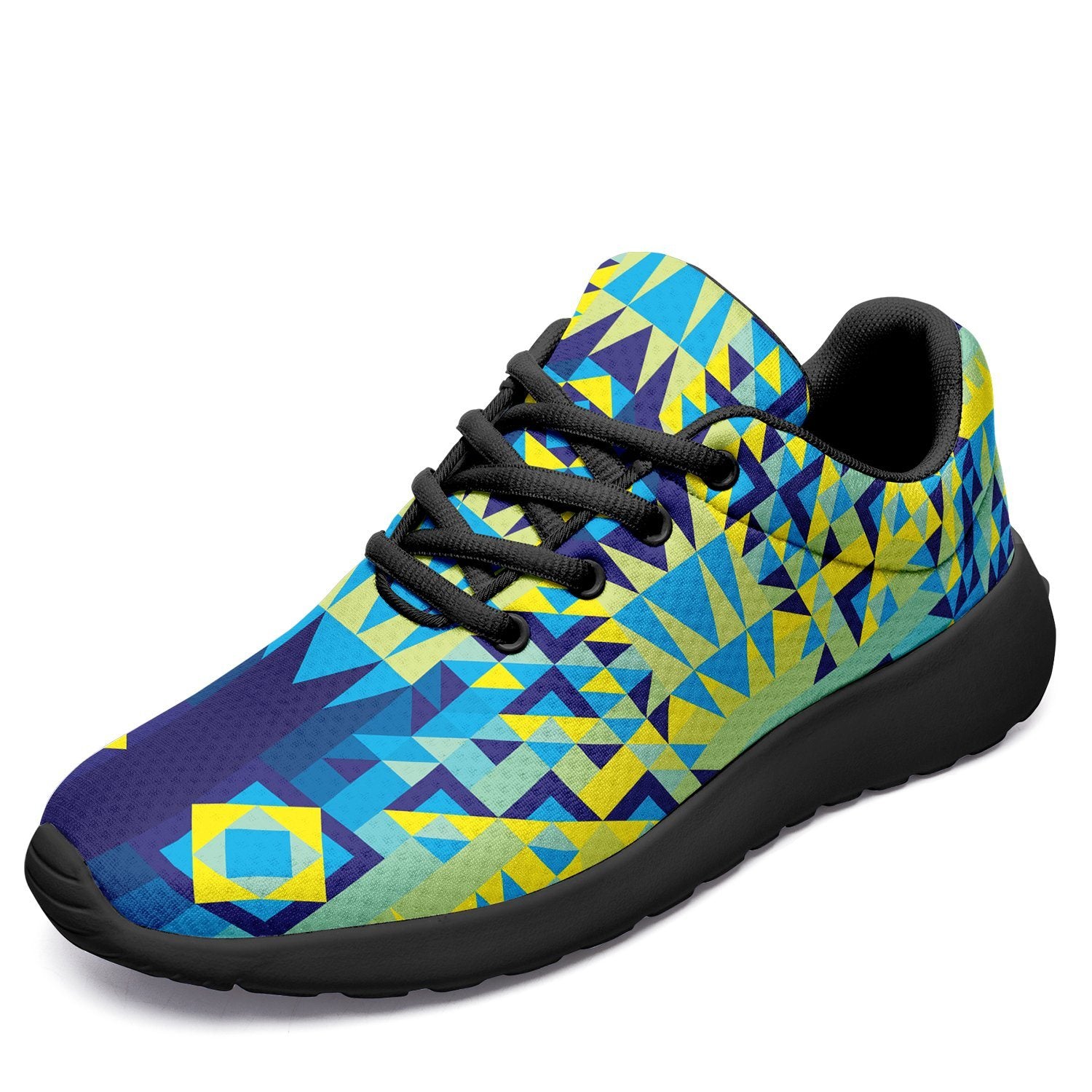 Kaleidoscope Jaune Bleu Ikkaayi Sport Sneakers ikkaayi Herman US Women 4.5 / US Youth 3.5 / EUR 35 Black Sole 