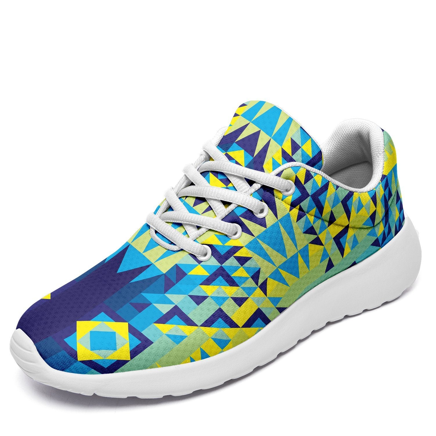 Kaleidoscope Jaune Bleu Ikkaayi Sport Sneakers ikkaayi Herman US Women 4.5 / US Youth 3.5 / EUR 35 White Sole 