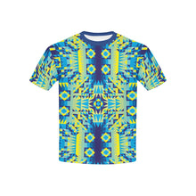 Load image into Gallery viewer, Kaleidoscope Jaune Bleu Kids&#39; All Over Print T-shirt (USA Size) (Model T40) All Over Print T-shirt for Kid (T40) e-joyer 
