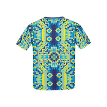 Load image into Gallery viewer, Kaleidoscope Jaune Bleu Kids&#39; All Over Print T-shirt (USA Size) (Model T40) All Over Print T-shirt for Kid (T40) e-joyer 
