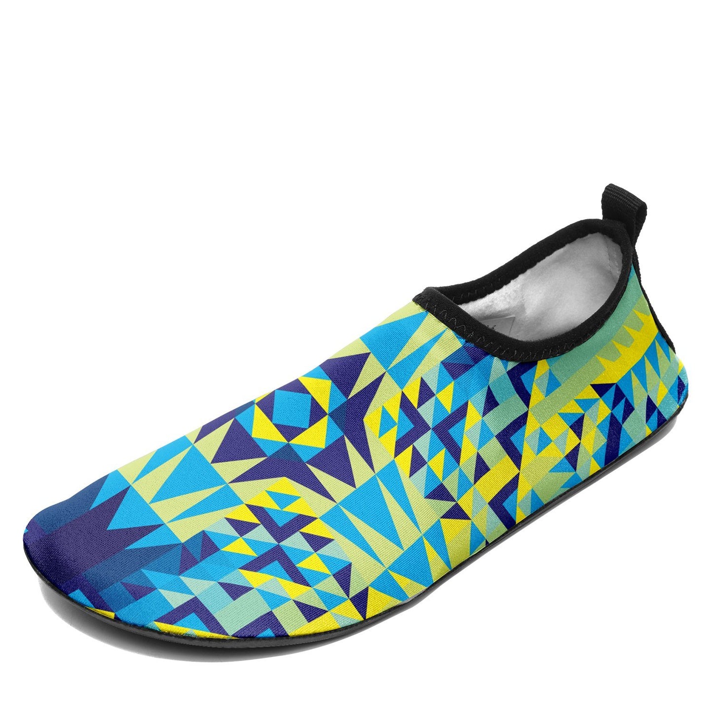 Kaleidoscope Jaune Bleu Kid's Slip On Shoes Herman 