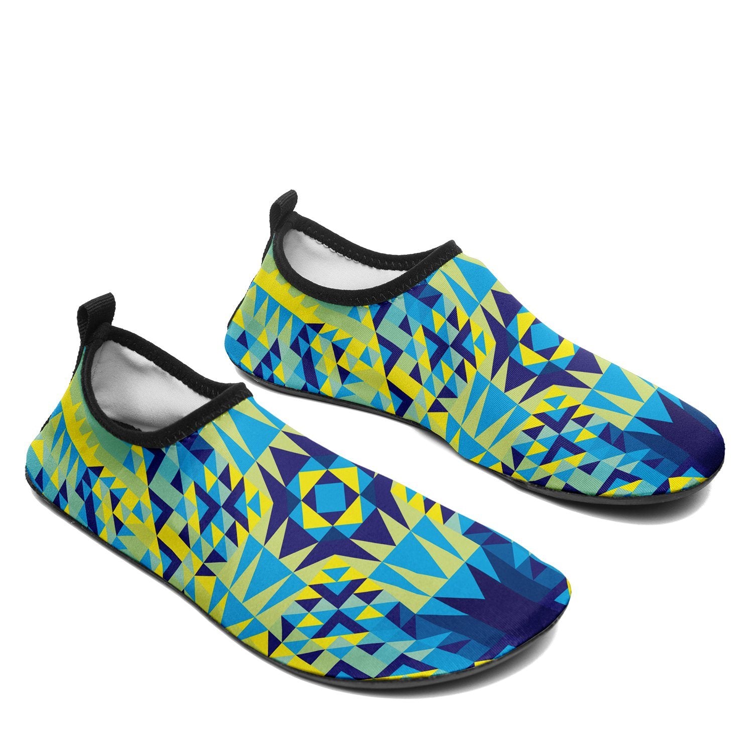 Kaleidoscope Jaune Bleu Kid's Slip On Shoes Herman 