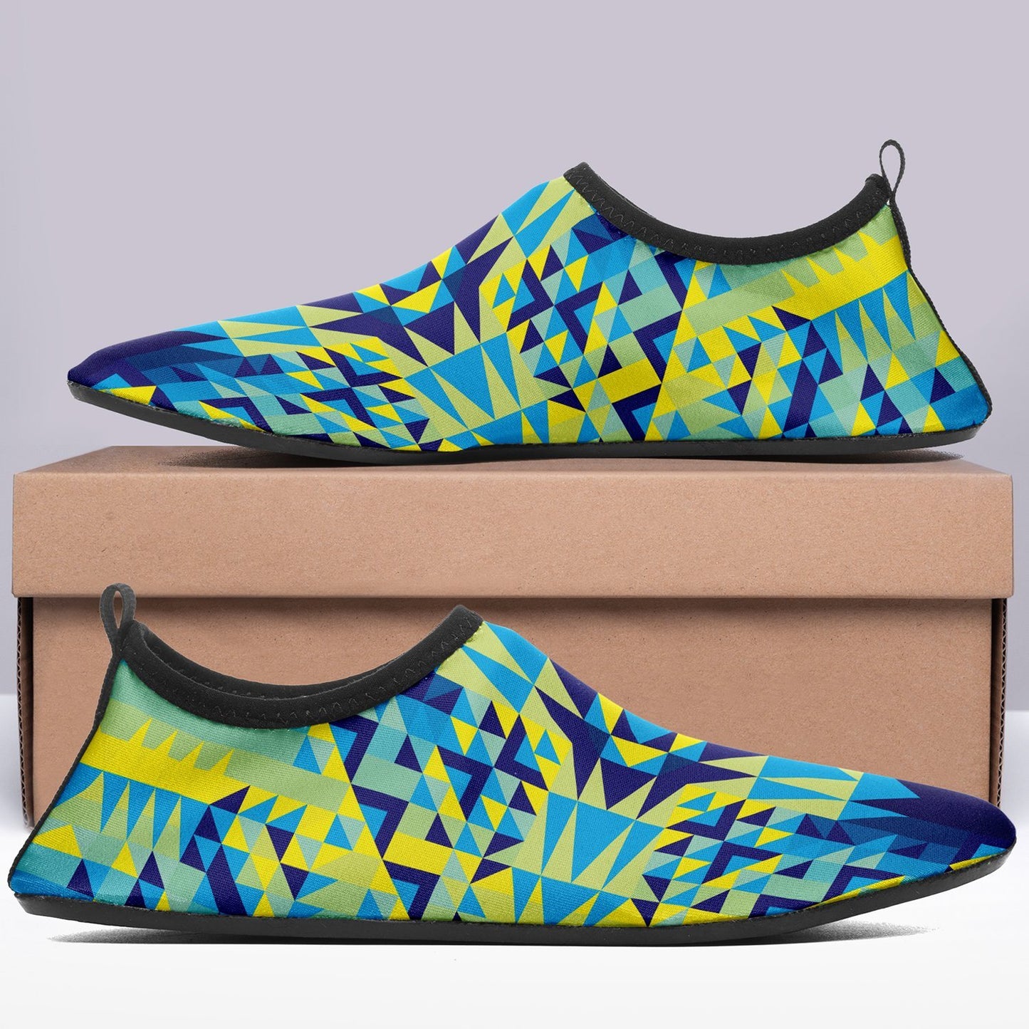 Kaleidoscope Jaune Bleu Kid's Slip On Shoes Herman 