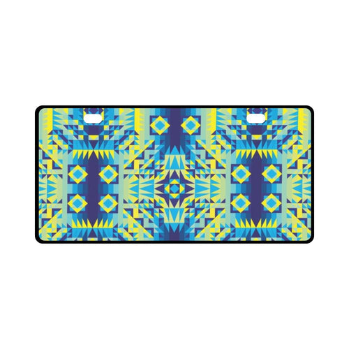 Kaleidoscope Jaune Bleu License Plate License Plate e-joyer 