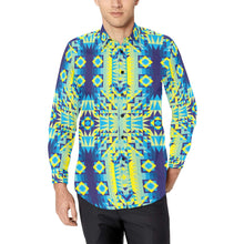 Load image into Gallery viewer, Kaleidoscope Jaune Bleu Men&#39;s All Over Print Casual Dress Shirt (Model T61) Men&#39;s Dress Shirt (T61) e-joyer 
