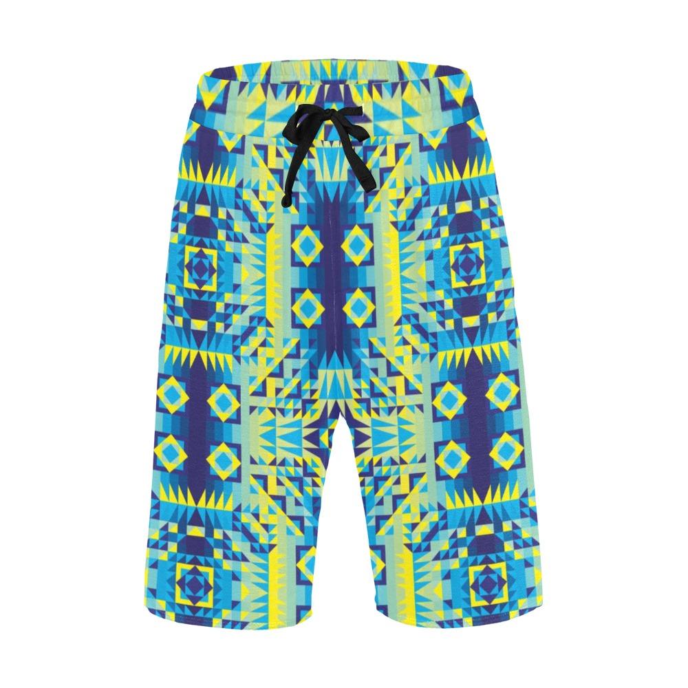 Kaleidoscope Jaune Bleu Men's All Over Print Casual Shorts (Model L23) Men's Casual Shorts (L23) e-joyer 