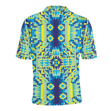 Load image into Gallery viewer, Kaleidoscope Jaune Bleu Men&#39;s All Over Print Polo Shirt (Model T55) Men&#39;s Polo Shirt (Model T55) e-joyer 
