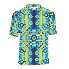 Load image into Gallery viewer, Kaleidoscope Jaune Bleu Men&#39;s All Over Print Polo Shirt (Model T55) Men&#39;s Polo Shirt (Model T55) e-joyer 
