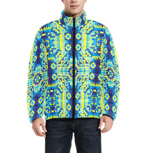 Load image into Gallery viewer, Kaleidoscope Jaune Bleu Men&#39;s Stand Collar Padded Jacket (Model H41) Men&#39;s Stand Collar Padded Jacket (H41) e-joyer 
