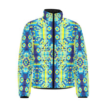 Load image into Gallery viewer, Kaleidoscope Jaune Bleu Men&#39;s Stand Collar Padded Jacket (Model H41) Men&#39;s Stand Collar Padded Jacket (H41) e-joyer 
