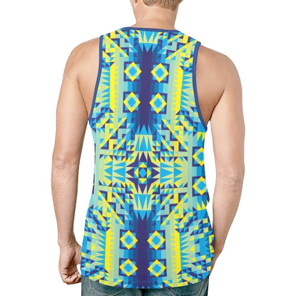 Kaleidoscope Jaune Bleu New All Over Print Tank Top for Men (Model T46) New All Over Print Tank Top for Men (T46) e-joyer 