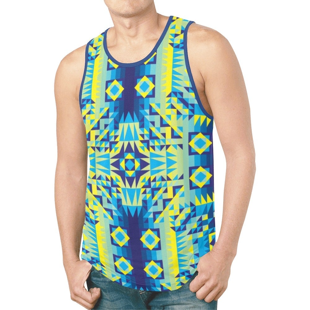 Kaleidoscope Jaune Bleu New All Over Print Tank Top for Men (Model T46) New All Over Print Tank Top for Men (T46) e-joyer 