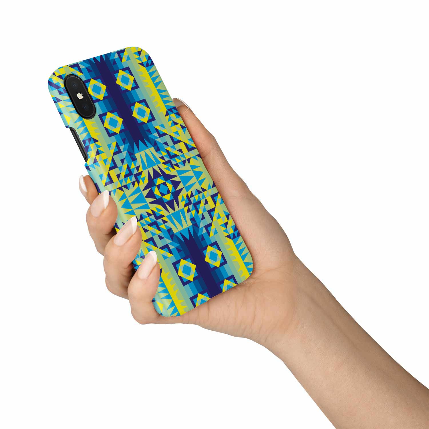 Kaleidoscope Jaune Bleu Phone Case Phone Case wc-fulfillment 