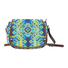 Load image into Gallery viewer, Kaleidoscope Jaune Bleu Saddle Bag/Large (Model 1649) bag e-joyer 
