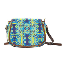 Load image into Gallery viewer, Kaleidoscope Jaune Bleu Saddle Bag/Small (Model 1649) Full Customization Saddle Bag/Small (Full Customization) e-joyer 
