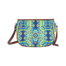 Load image into Gallery viewer, Kaleidoscope Jaune Bleu Saddle Bag/Small (Model 1649) Full Customization Saddle Bag/Small (Full Customization) e-joyer 
