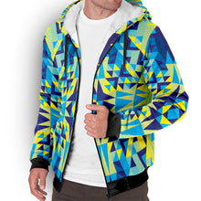 Load image into Gallery viewer, Kaleidoscope Jaune Bleu Sherpa Hoodie hoodie Herman 
