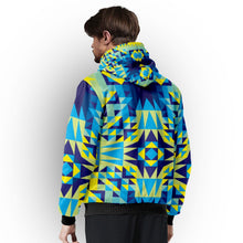 Load image into Gallery viewer, Kaleidoscope Jaune Bleu Sherpa Hoodie hoodie Herman 
