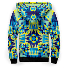 Load image into Gallery viewer, Kaleidoscope Jaune Bleu Sherpa Hoodie hoodie Herman 
