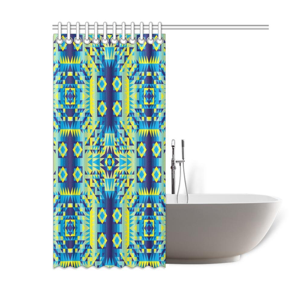 Kaleidoscope Jaune Bleu Shower Curtain 60"x72" Shower Curtain 60"x72" e-joyer 