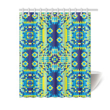 Load image into Gallery viewer, Kaleidoscope Jaune Bleu Shower Curtain 60&quot;x72&quot; Shower Curtain 60&quot;x72&quot; e-joyer 
