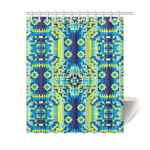 Kaleidoscope Jaune Bleu Shower Curtain 60