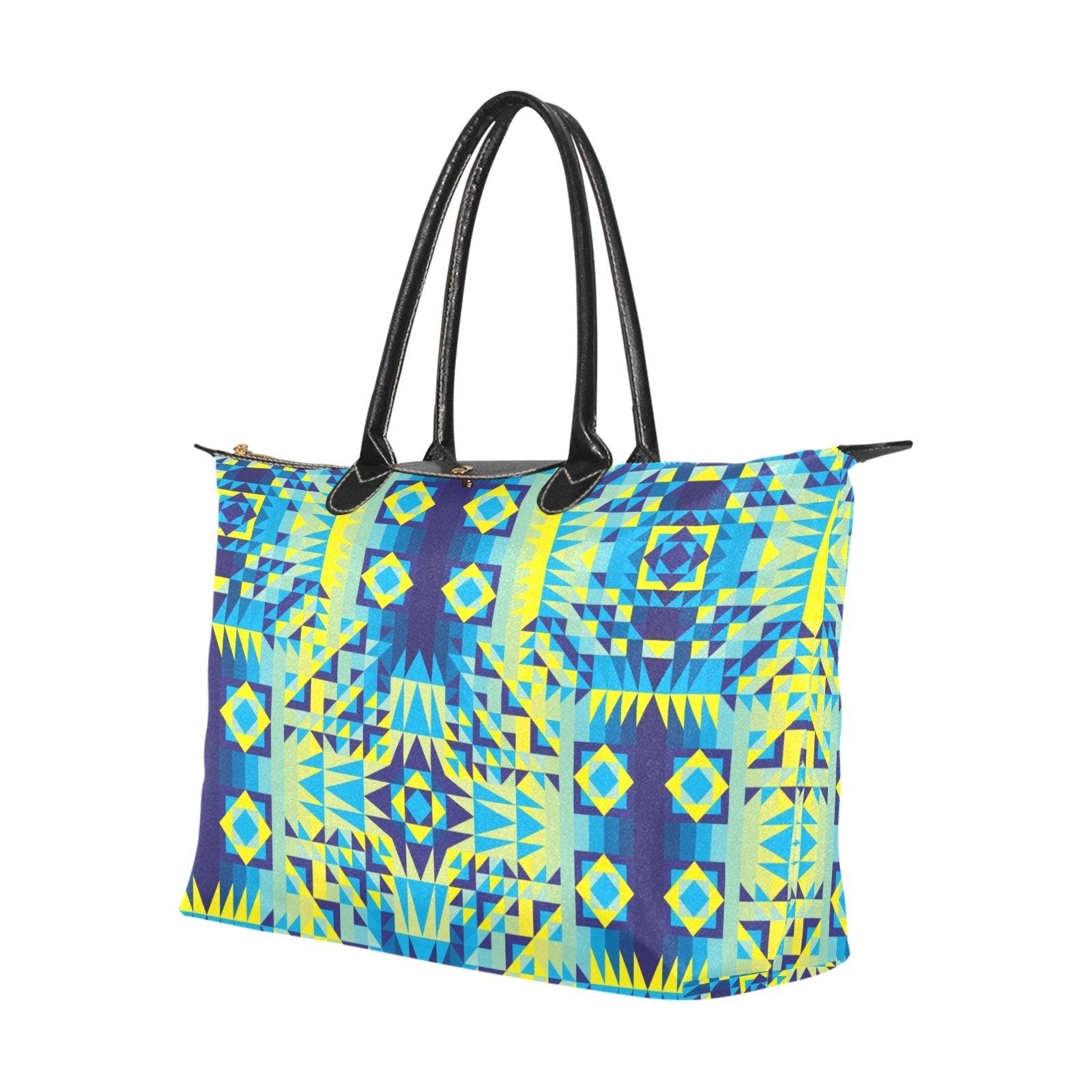 Kaleidoscope Jaune Bleu Single-Shoulder Lady Handbag (Model 1714) bag e-joyer 