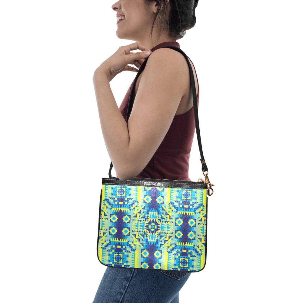 Kaleidoscope Jaune Bleu Small Shoulder Bag (Model 1710) Small Shoulder Bag (1710) e-joyer 