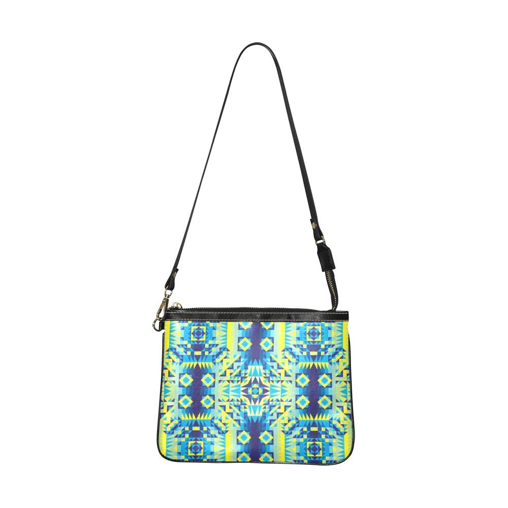 Kaleidoscope Jaune Bleu Small Shoulder Bag (Model 1710) Small Shoulder Bag (1710) e-joyer 