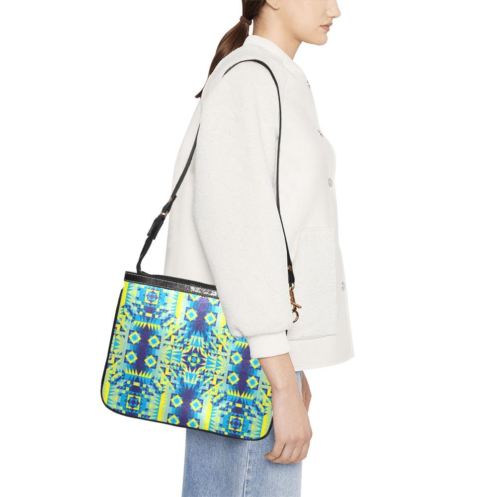 Kaleidoscope Jaune Bleu Small Shoulder Bag (Model 1710) Small Shoulder Bag (1710) e-joyer 