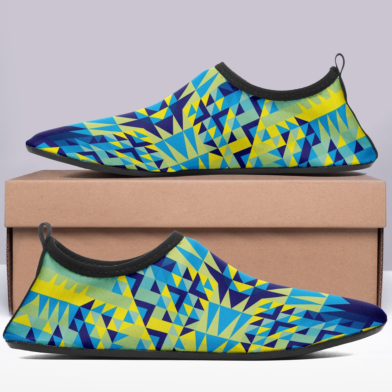 Kaleidoscope Jaune Bleu Sockamoccs Slip On Shoes Herman 