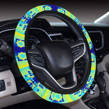 Load image into Gallery viewer, Kaleidoscope Jaune Bleu Steering Wheel Cover with Elastic Edge Steering Wheel Cover with Elastic Edge e-joyer 
