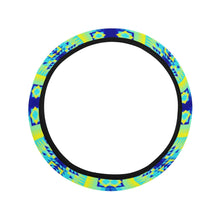 Load image into Gallery viewer, Kaleidoscope Jaune Bleu Steering Wheel Cover with Elastic Edge Steering Wheel Cover with Elastic Edge e-joyer 
