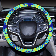 Load image into Gallery viewer, Kaleidoscope Jaune Bleu Steering Wheel Cover with Elastic Edge Steering Wheel Cover with Elastic Edge e-joyer 
