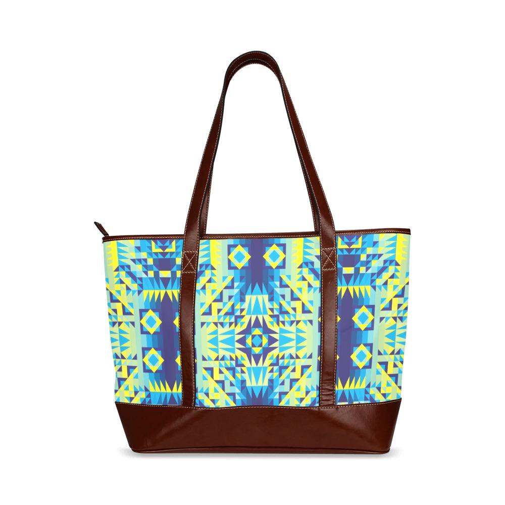 Kaleidoscope Jaune Bleu Tote Handbag (Model 1642) Tote Handbags (1642) e-joyer 