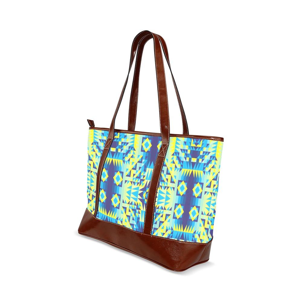 Kaleidoscope Jaune Bleu Tote Handbag (Model 1642) Tote Handbags (1642) e-joyer 