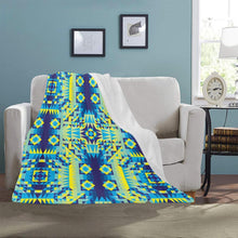 Load image into Gallery viewer, Kaleidoscope Jaune Bleu Ultra-Soft Micro Fleece Blanket 40&quot;x50&quot; Ultra-Soft Blanket 40&#39;&#39;x50&#39;&#39; e-joyer 
